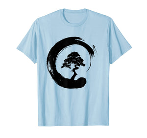 Bonsai Tree Enso Circle - Buddhist Zen Calligraphy T-Shirt
