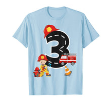 Load image into Gallery viewer, Boys&#39; 3rd Birthday 3 Year Old Birthday Fire Truck Shirt
