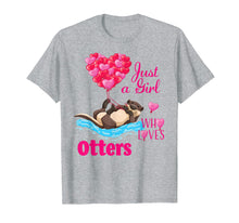 Load image into Gallery viewer, Funny shirts V-neck Tank top Hoodie sweatshirt usa uk au ca gifts for Adorable Just a Girl Who Loves Otters Heart Balloon T-shirt 2038038
