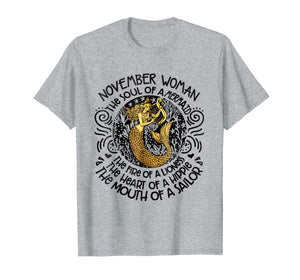 Funny shirts V-neck Tank top Hoodie sweatshirt usa uk au ca gifts for NOVEMBER Woman The Soul Of A Mermaid funny Shirt 1668423