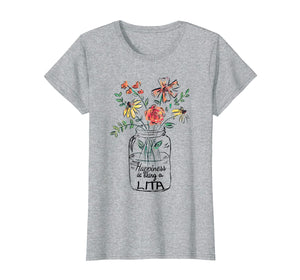 Funny shirts V-neck Tank top Hoodie sweatshirt usa uk au ca gifts for Womens Happiness Is Being Lita Life - Flower Art-Grandma Tee 1129434