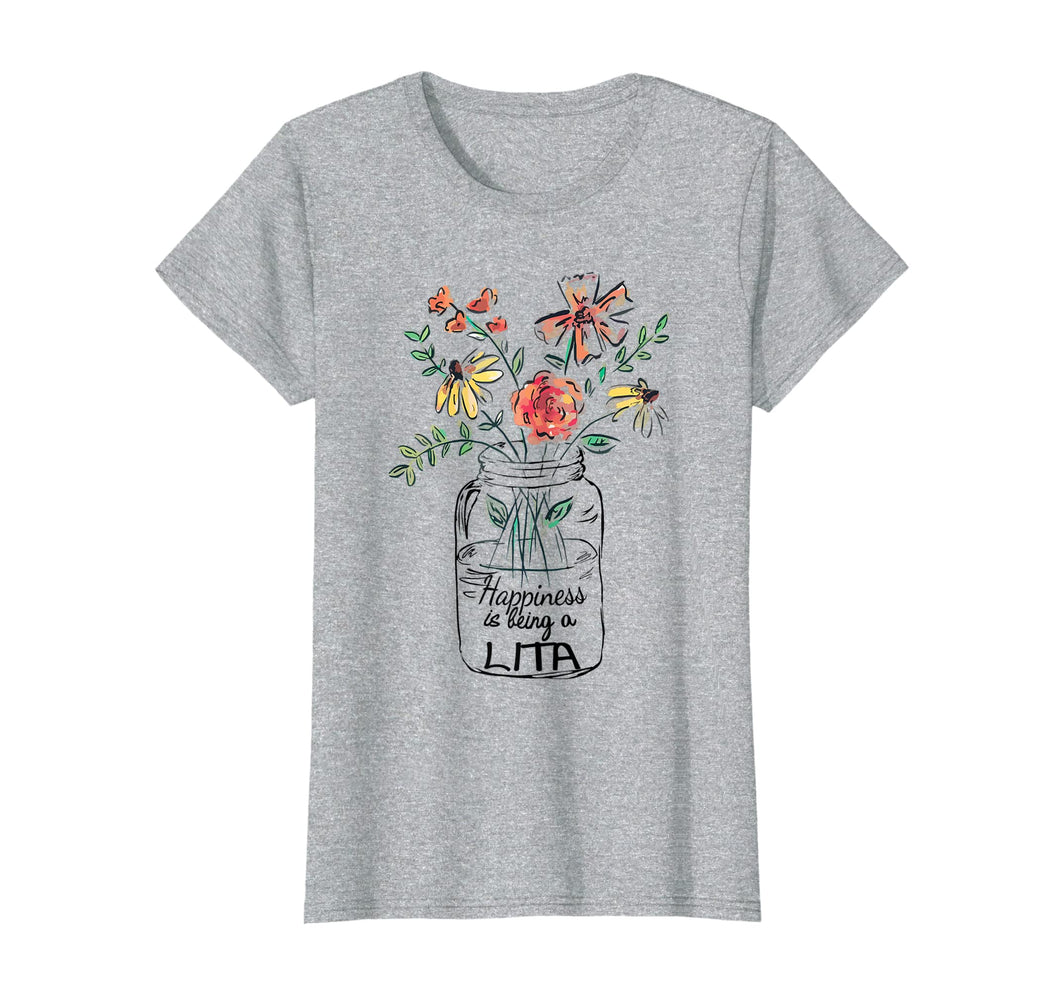 Funny shirts V-neck Tank top Hoodie sweatshirt usa uk au ca gifts for Womens Happiness Is Being Lita Life - Flower Art-Grandma Tee 1129434