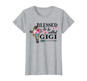 Funny shirts V-neck Tank top Hoodie sweatshirt usa uk au ca gifts for Womens Blessed to be called Gigi - Cross Flower-Grandma tee 1291474